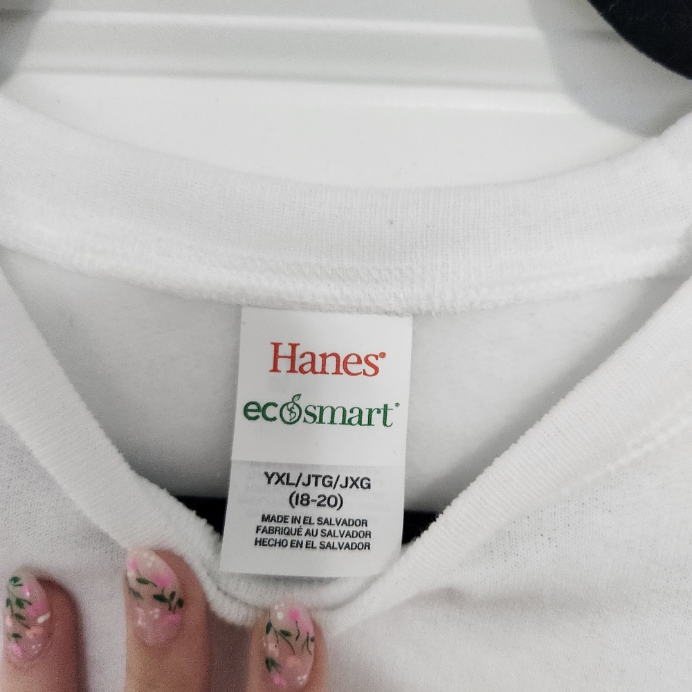 Hanes White Sweatshir Youth XL